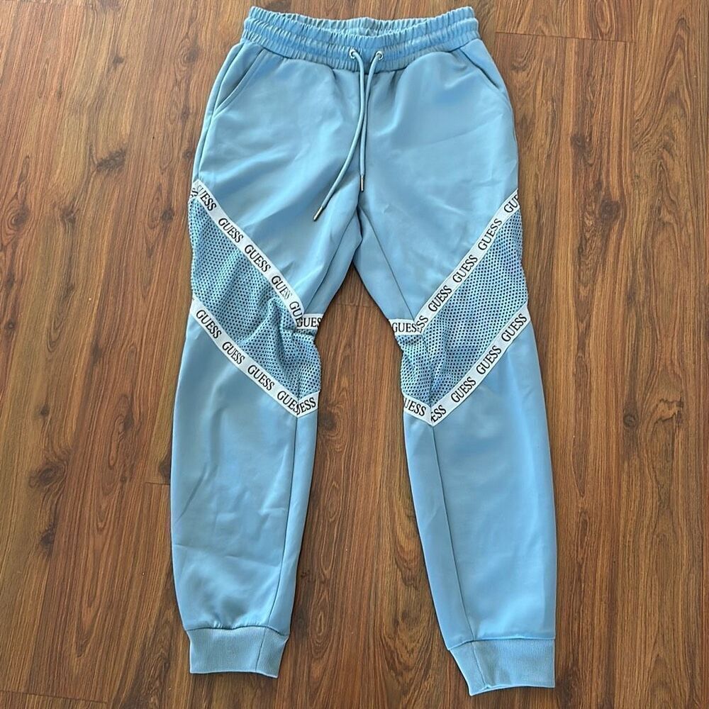 Guess light blue joggers with mesh insert size XS